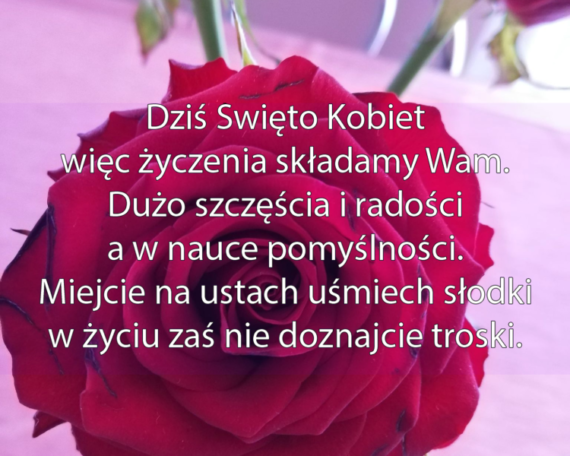 samorząd szkolny przekazuje życzenia z okazji dnia kobiet